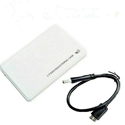 Wigbow 2.5 Inch White SATA to USB 3.0 Tool-free External Hard Drive Enclosure for 2.5" SATA III HDD and SSD with UASP for Windows Mac OS