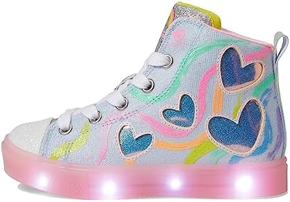 Skechers Kids Girls Twinkle Sparks Ice-Stellar Sneaker, Light Blue/Multi, 13.5 Little Kid | Image 3