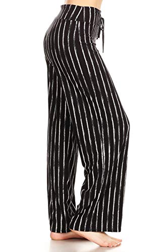 Image of Leggings Depot Women's Wide Leg Drawstring Pajama Pants for Lounge, Sleep | Soft, Breathable Poly-Span, Drawstring Waist, Comfy, Casual, Yoga, Everyday