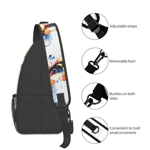 Image of Crossbody Bag Elegant Romantic Butterfly Sling Bag Backpack Chest Bags Shoulder Bag for Women Men