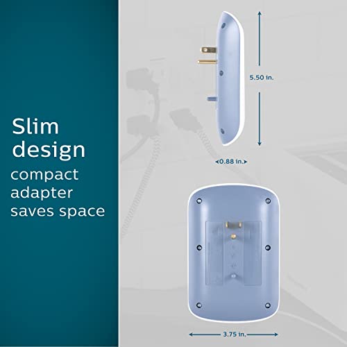 Philips 6-Outlet Extender Surge Protector, Wall Tap, 900 Joules, Space Saving Design, 3-Prong, Protection Indicator Led Light, Etl Listed, White, Spp3461Wa/37 #TOP3