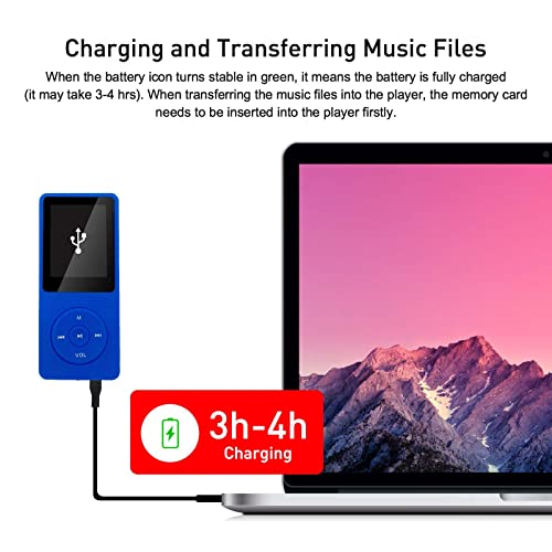 Mp3 Player 32Gb With Speaker Earphone Portable Mini Blue Music Player Support Voice Recorder E-Book 1.8 Inch Hd Screen Support Up To 128Gb #TOP5