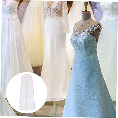 Amosfun 1Pc Edge Nonwoven Wedding Dress Cover Bag Bridal Garment Protector Lightweight and Breathable Storage for Wedding Gowns and Formal Attire Reusable and Washable2