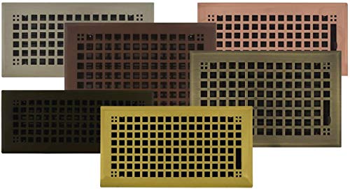 4" X 12" (5.75" X 13.875" Overall) Brushed Nickel Mission Register With Damper (Hvac Vent Cover) #TOP1