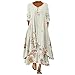 Generic Vestido para mujer Babydoll vestido largo para mujer, cuello redondo, fiesta de vacaciones, casual, Blanco, L