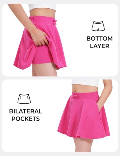 Image of BOOPH 2 Pack Girls Skirts Toddler Athletic Uniform Skorts with Pockets