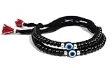 Jewel string Evil eye baby Nazariya (1pair) adjustable cord Bracelet for newborn baby to 4-year toddlers for Girl, Boy (Baby bracelet, anklet)(Not for adult), s, Resin, No Gemstone