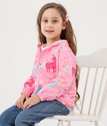 Image of Feidoog Kids Baby Toddler Girls Cartoon Spring Fall Outerwear Windbreaker Zipper Hooded Jackets Coat