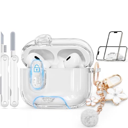 Image of for AirPods Pro 3 Case 2025 with Safety Lock,Clear White