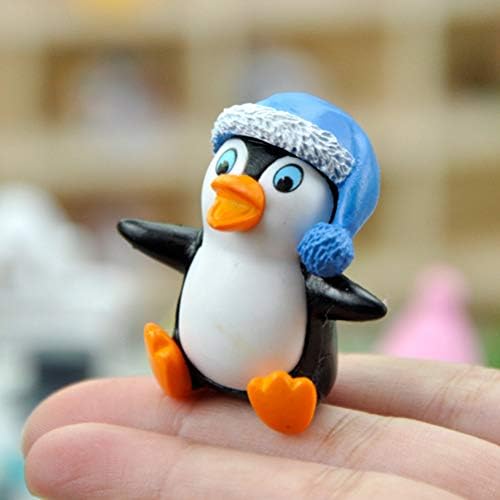 Cabilock 6Pcs Penguin Figurines Characters Toys Polar Animal Figures Doll Cake Toppers Micro Landscape Holiday Ornament for Fairy Garden Desk (Mixed Pattern)