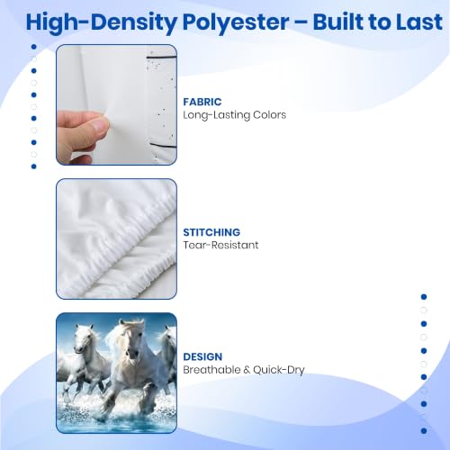 Image of Printed Split Ac Cover Indoor Unit For 1.5 Ton Capacity AC, Inner Unit Ac Cover, All Weather Cover /Attractive Digital Prints /Dustproof /Silken water-resistant Split Ac Cover ( 7Horses )