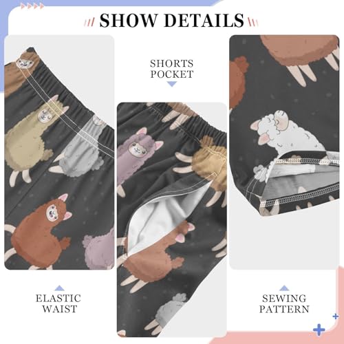 ZZXXB Lovely Llamas Boys Long Pants Soft Trousers Elastic Waist Kids Lounge Bottoms with Pockets S-XL4