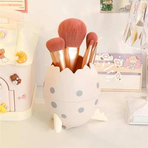 Doeean Make Up Brushs Holder Organizer Cute Eggshell Shape Professional Makeup Brush Set 21 Piece Set Makeup Tools Set Best Gift For Girl Women (egg Pink)