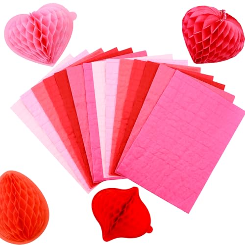 BAOFALI Juego de 14 blocs de papel de panal para manualidades 3D y tarjetas desplegables; 30 capas de 2 cm, línea de pegamento, almohadilla de pañuelos de panal de abeja, colores surtidos, ideal para