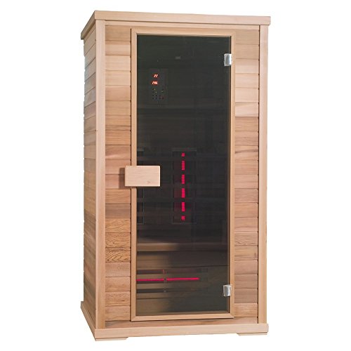 Preisvergleich Produktbild Infrarotkabine / Infrarot / Wärmekabine / Infrarotsauna / Sauna 110 x 110 I Red Zeder Holz, Strahler Art:Dual Strahler