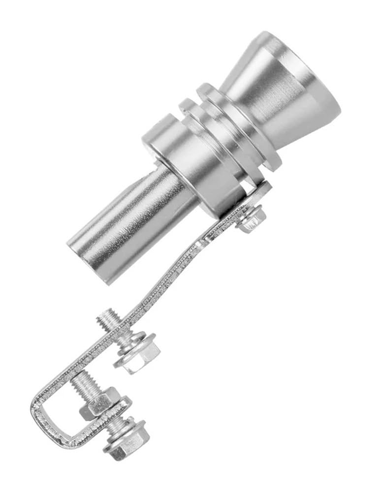 D'échappement Tuyau Silencieux Moto Motorbike Car Exhaust Fake Turbo Whistle Pipe Sound Muffler Blow Off Valve Universal Simulator Whistler Aluminum Silver S/M/L/XL