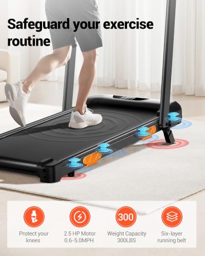 Image of 12% Incline Walking Pad Treadmill, Under Desk Treadmills for Home