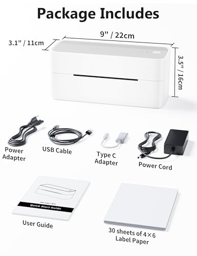 Image of Phomemo 241BT Bluetooth Shipping Label Printer & 250 Pcs 4x6 Thermal Shipping Label, 4X6 Wireless Thermal Label Printers for Small Business, Label Printer for Shipping Package, Compatible with iPhone