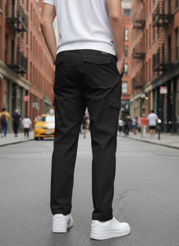 Image of TAGAS Men's Cotton Cargo Pants | Men Cargo Jogger Pant | Slim Fit Track Pants with Side Pockets | Stylish Streetwear Lower for Gym, Casual & Travel