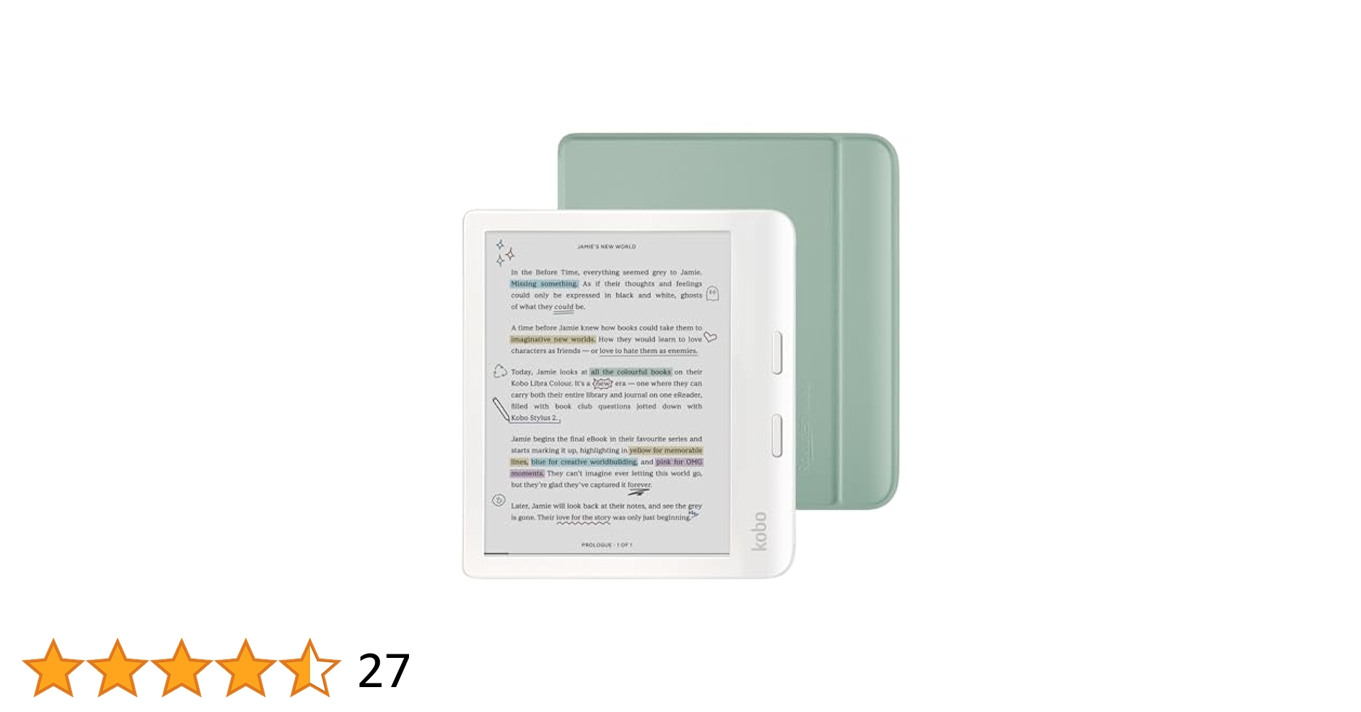Kobo Libra Colour（ホワイト）本体 + スタイラス + カバー Amazon.com: Kobo Libra Colour SleepCover Case | Black