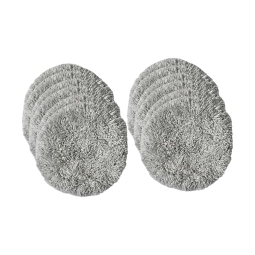 YWJLQH 12Pcs Replacement Pads for Window Cleaning Robot,Microfiber Cloth,Round,Home Cleaning Cloth Easy to Clean Washable Reusable, Grey