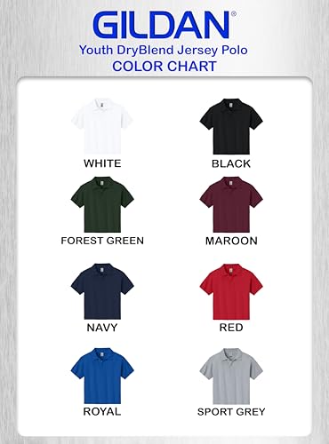 Gildan Custom Youth Polo Shirt - Personalized Short Sleeve Polo for Kids Boys & Girls - Add Your Image Text Photo School Logo3