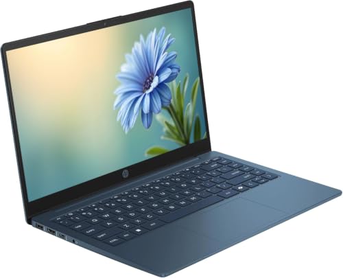 Image of HP Portable 14 inch HD IPS Laptop, Intel Celeron N Processor Up to 3.59GHz, 4GB DDR4, 128GB SSD, HDMI, Webcam, 1 Year Office 365, Bluetooth, Windows 11, Pastel Blue