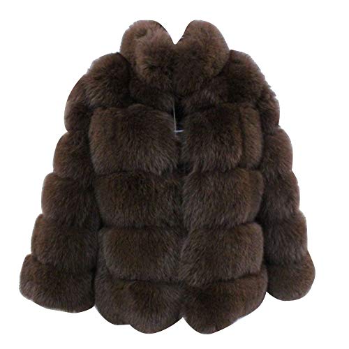 Donna Eleganti Cappotto Solido de Pelliccia di Ecologica Sintetica Morbidi