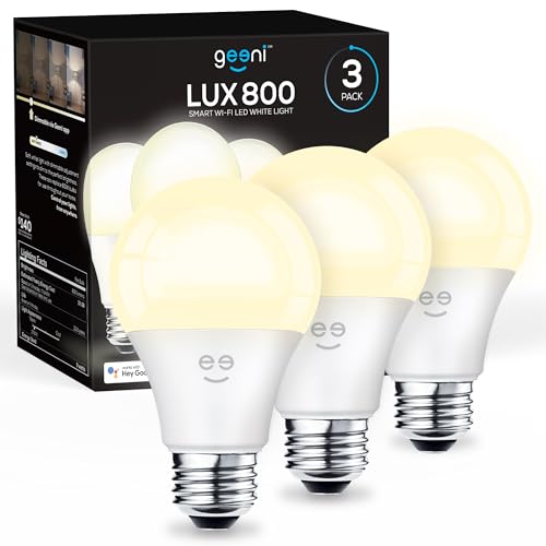 Geeni Smart LED Light Bulb 3 Pack A19 WiFi Dimmable