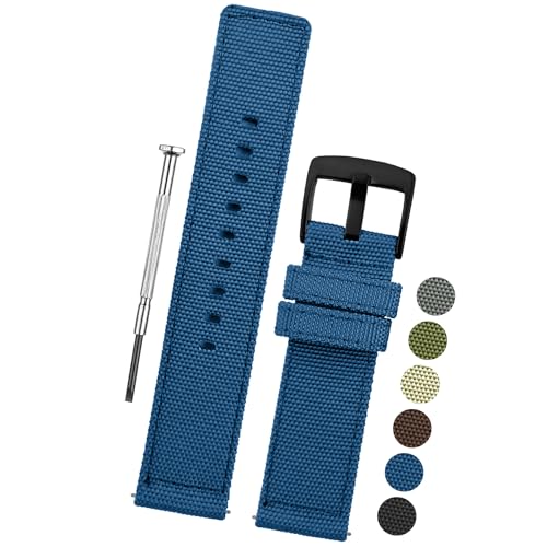 Image of DBLACK ''ENMA'' Nylon Quick Release Watch Strap, Boxy Design, Matte Finish, Nylon Watch Band / / For 20mm, 22mm, or 24mm Watch Belt (Choose Your Size & Color)