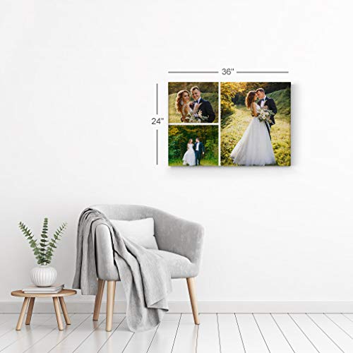Smile-Art-Design-3-Images-Collage-Picture-Custom-Canvas-Print-with-Your-Photos-Personalized-Photo-Custom-Photo-Prints-Personalized-Gifts-for-Men-Wedding-Gift-Bacheloratte-Decorations-11x17-inches