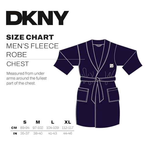 Albornoz de hombre DKNY bata de baño absorbente de algodón para casa pack 1 6