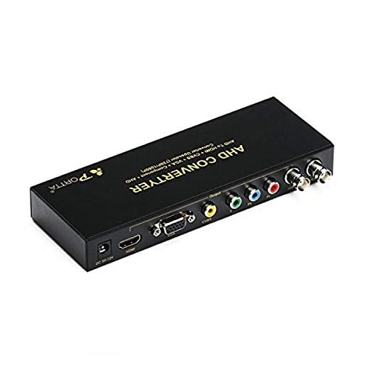 Portta PETAHACVRS AHD to HDMI + CVBS + VGA + Component + AHD Converter Upscaler 720P/1080P for HDMI/VGA/YPbPr Enabled Display, 480i(NTSC) / 576i(PAL) for CVBS Output up to 500m