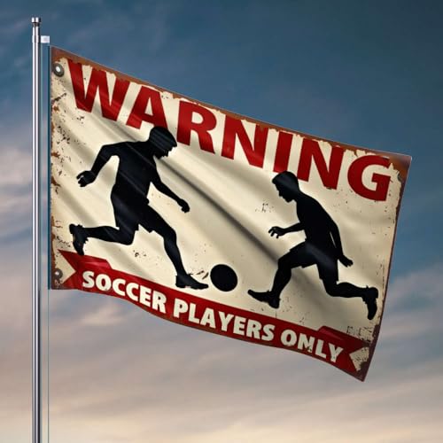 Home Bar Metal Sign Warning: Soccer Players Only 30x45cm