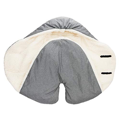 Image of 7AM Baby Car Seat Blanket - Multifunctional Car Seat Cover for Toddlers, Winter Stroller & Car Seat Swaddle Blanket, Micro-Fleece & Plush Lined Warm Carseat Cover | (Heather Grey, Large 6-18M)