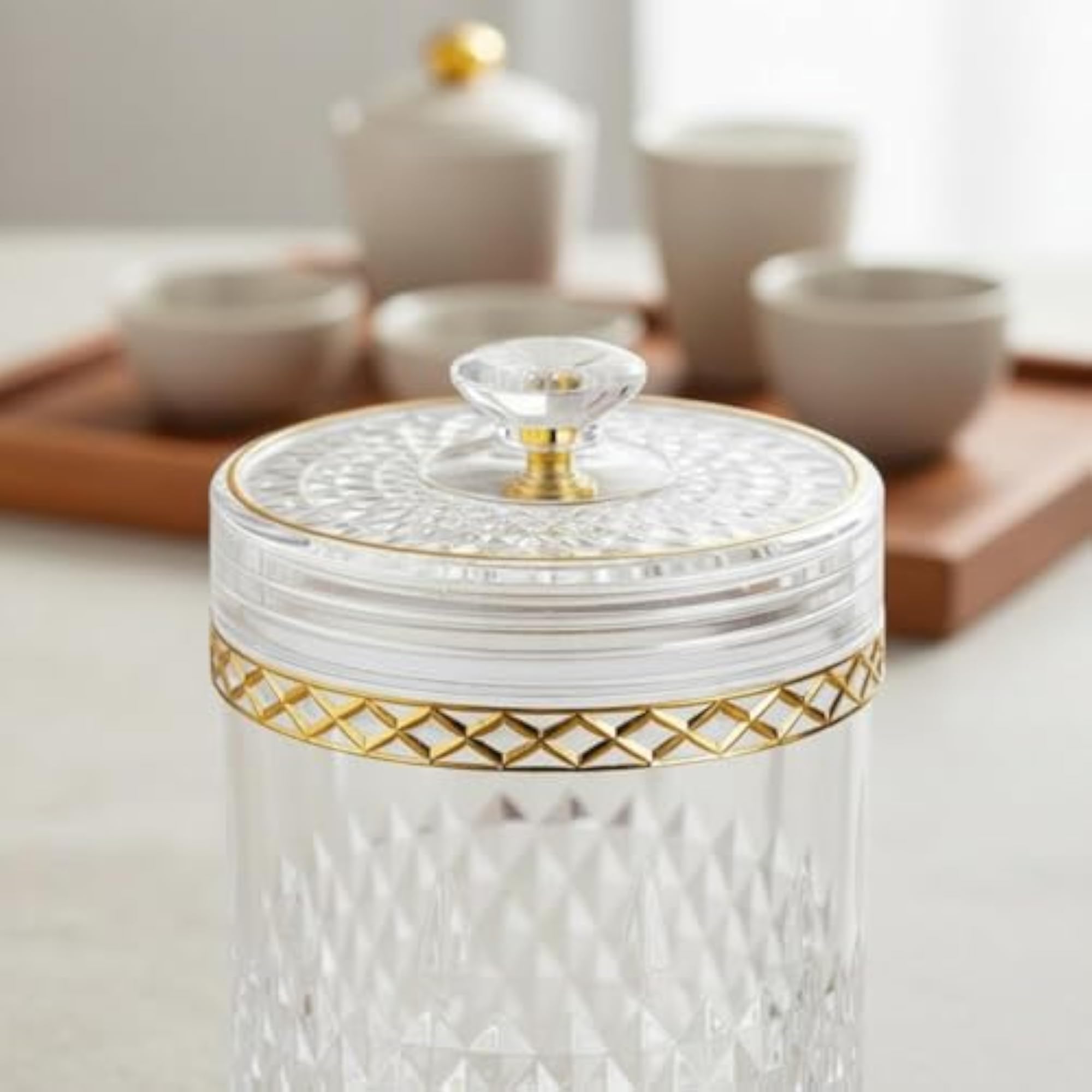 Diamond Pattern Sealed Jar Set Airtight Storage Canister