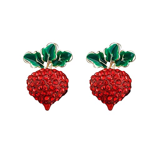 Boucles d'oreilles diamant mignon radis cerise pour le quotidien