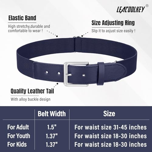 Image of LEACOOLKEY Baseball Belt and Socks Combo Set Adjustable Softball Socks and Elastic Belt for Youth and Adult