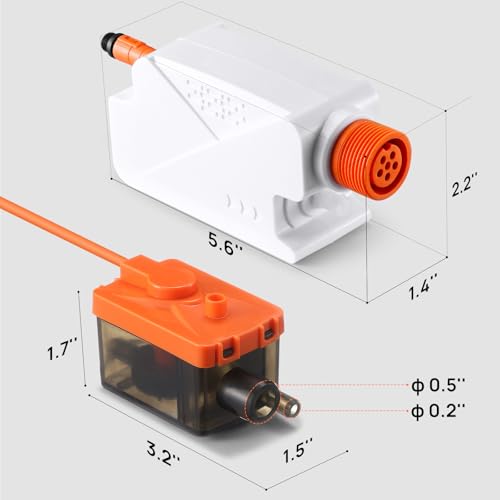 Image of TURBRO Mini-Split Condensate Pump for HVAC, Air Conditioner, Dehumidifier | 66ft Max Head, 10.5 GPH Max Flow, 1.4oz Reservoir, Automatic Condensation Removal
