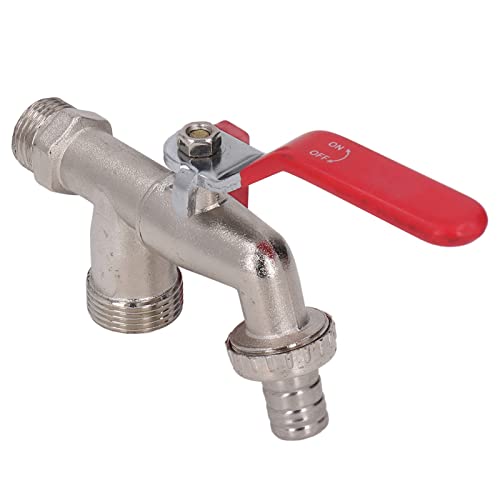 Doppelventil Wasserhahn 1 In 2 Out, Waschmaschine Schlauch Kugelhahn, Zinklegierung, Gartenzubehör
