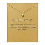 Dainty Lucky Elephant Horseshoe Clavicle Chain Key Angel Wing Hexagram Star Pendant Necklace...