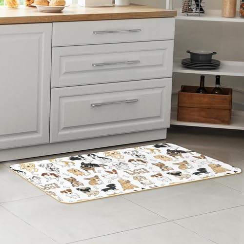Tapis de cuisine antidérapant lot de 2 absorbant lavable motif chien - 7