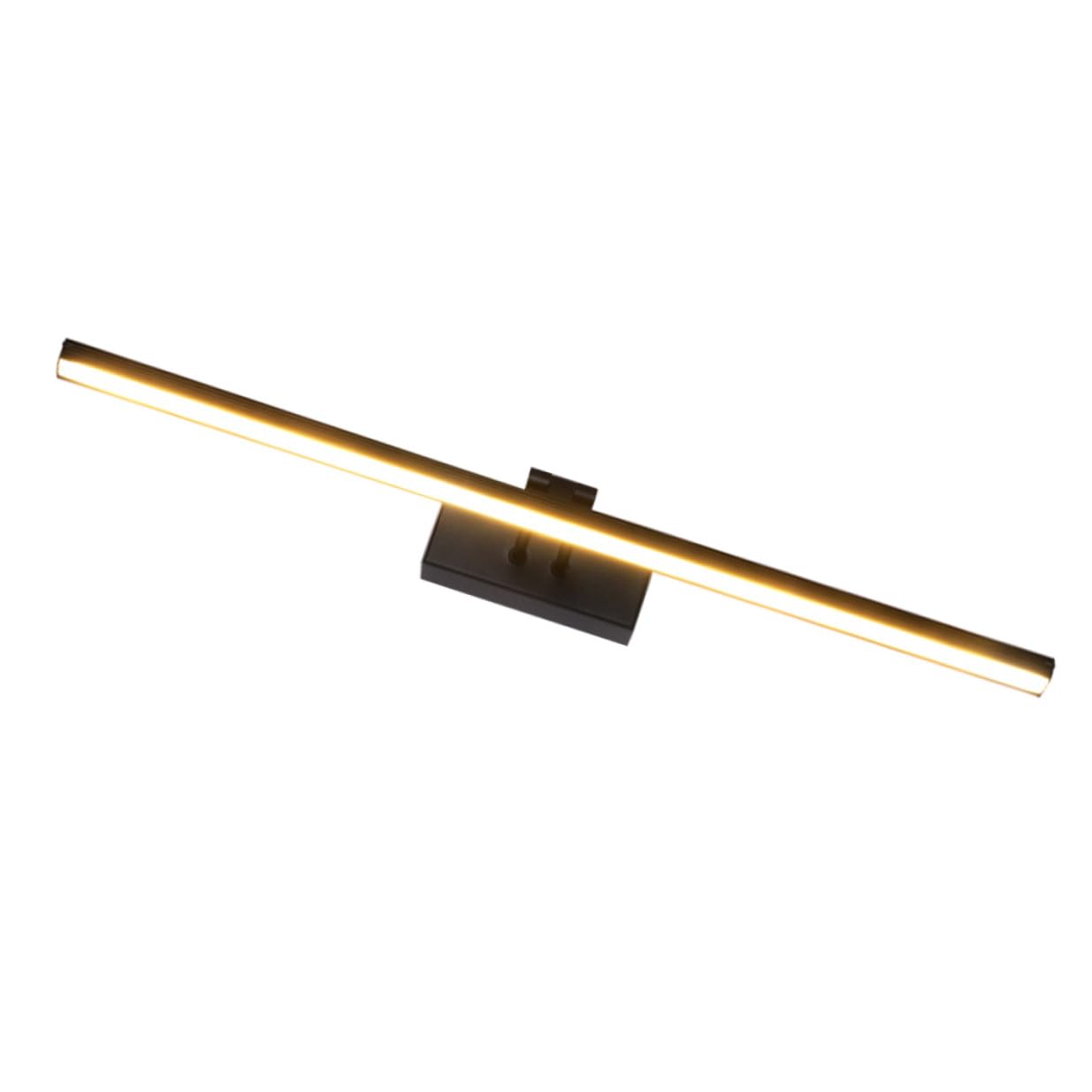Lampada da Specchio LED per Bagno, Applique da Parete in Alluminio e PC Nero 10w Luce Calda, Illuminazione per Trucco e Toeletta, Design Moderno per Interni ed Esterni