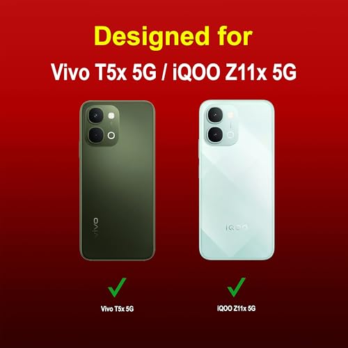 Image of Zapcase Back Case Cover for Vivo T5x 5G | Compatible for Vivo T5x 5G Back Cover | Liquid Silicon Magic Case with Camera Protection | Red