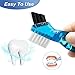 HRASY 4 Pieces Mini Denture Cleaning Brush Set with Multi-Layered Bristles, Portable Denture Double Sided Brush for False Teeth Cleaning, 4 Color