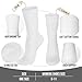 COZYOFFI Womens Scrunch Crew Socks: Retro Solid Slouch Mid Calf Socks - Cotton Casual Athletic Socks White