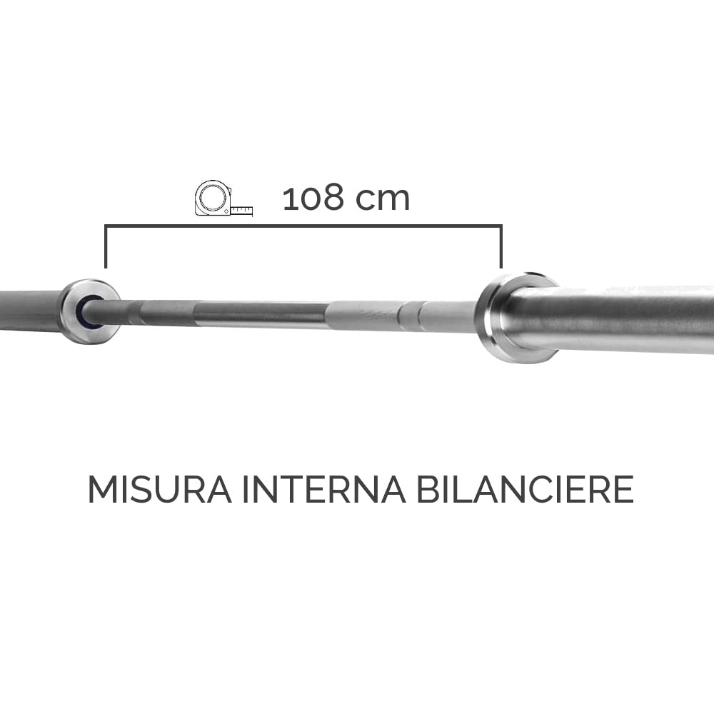 Bilanciere Olimpionico 180 cm in Acciaio Cromato Diametro 50 mm Olympic Bar Manubrio Olimpico Senza Pesi Barra di allenamento