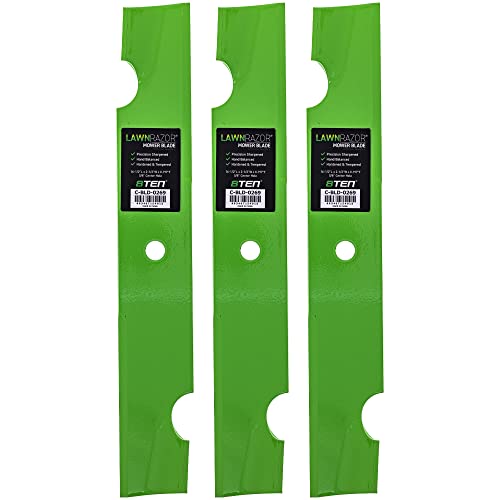 8TEN LawnRAZOR Blade Set for Bad Boy MZ Magnum ZT CZT Elite Stand-On 038-4826-00 48 Inch Deck (Notched High Lift) 3 Pack