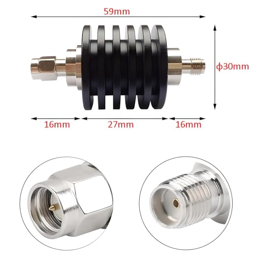 40db 10w sma rf attenuator - 50 ohm fixed coaxial attenuator dc-3ghz with sma male to female connector for ham radio rf testing 40db