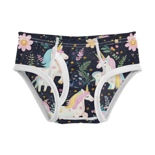 Wusikd Magical Unicorns Boys' Underwear Cotton Flowers Boys Briefs Soft Toddler Underwear 2T